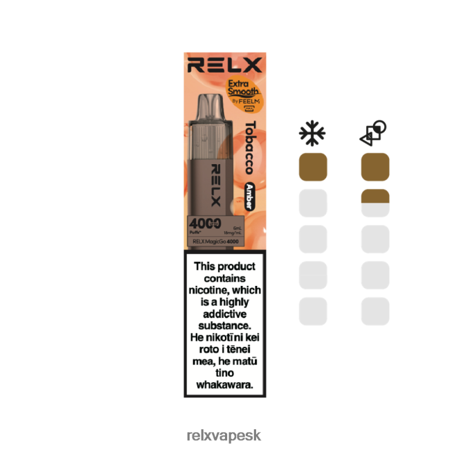 RELX Discount - RELX MagicGo 4000 jednorazové vapy tabak (jantár) 6LJZRV5