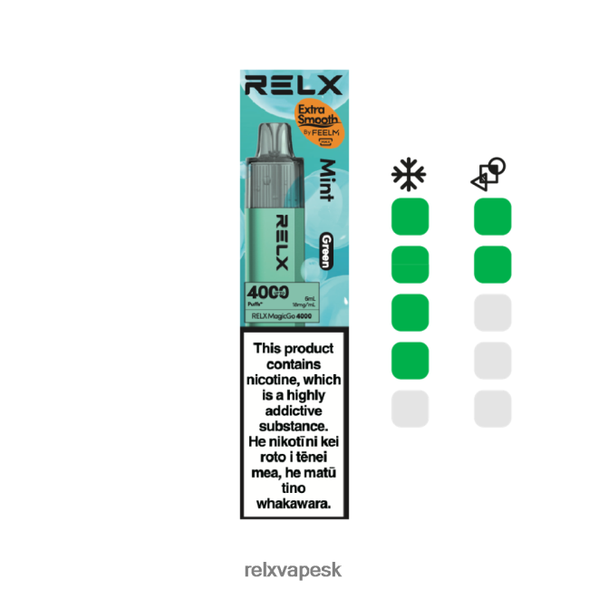 RELX Sale - RELX MagicGo 4000 jednorazové vapy mäta (zelená) 6LJZRV4
