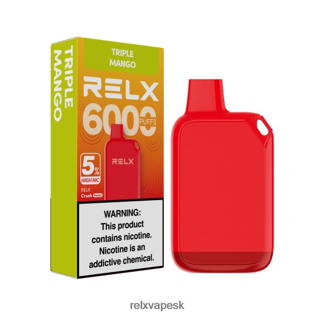 RELX Vape SK - RELX Crush Pocket 6000 5% vysoký nik trojité mango 6LJZRV26